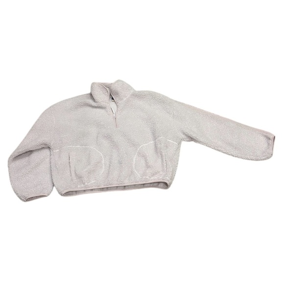 Old Navy White Sherpa Pullover Large - Picture 1 of 6